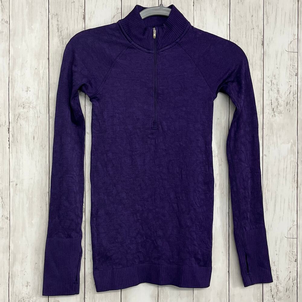 Lululemon Rest Less 1/2 Zip Dark Court Purple Seamless Run Top Workout Running